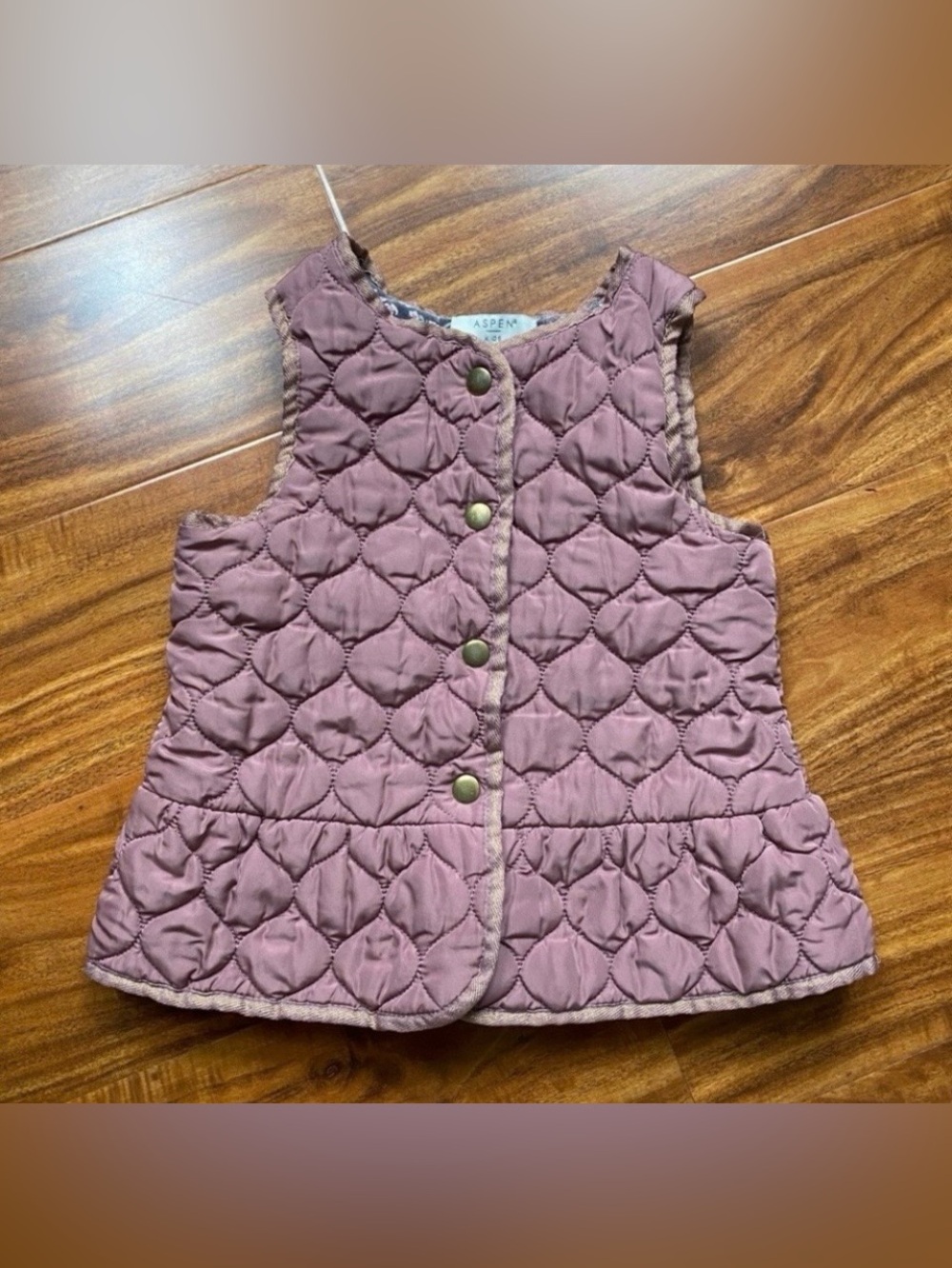 3/$25 Aspen Kids Toddler Girl Purple Mauve Quilted Sleeveless Vest Size 4T Girly